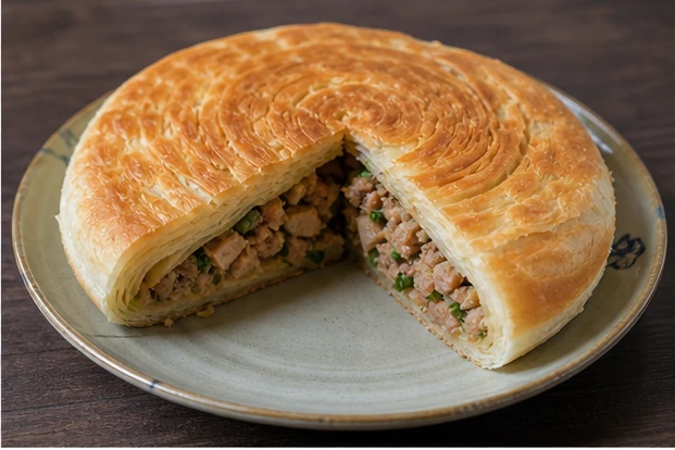 大理喜洲破酥粑粑を料理名に合わせて生成した3対2の料理写真