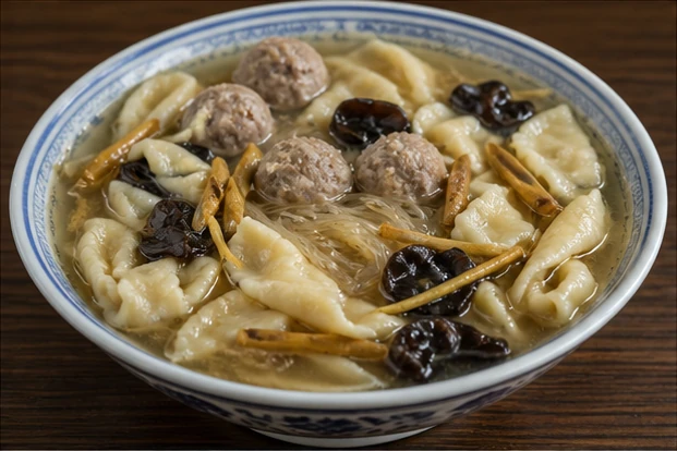 固原生汆麺を料理名に合わせて生成した3対2の料理写真