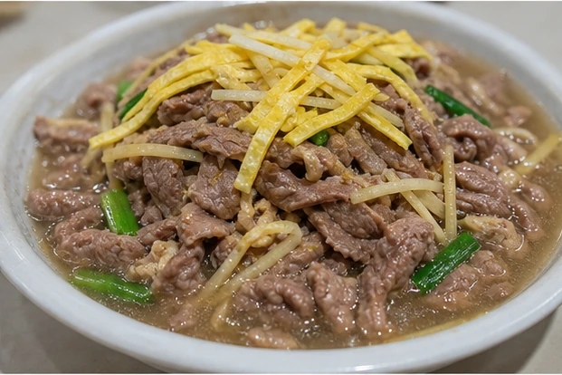 金丝牛肉を料理名に合わせて生成した3対2の料理写真
