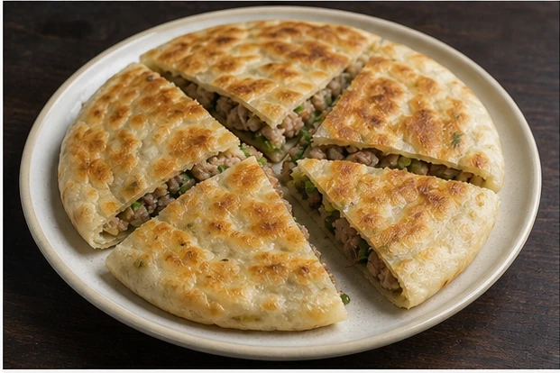 開封羊肉炕饃を料理名に合わせて生成した3対2の料理写真