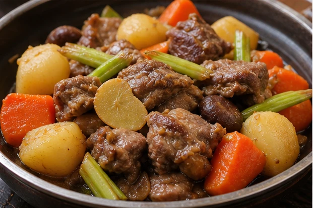 四色烩羊肉を料理名に合わせて生成した3対2の料理写真