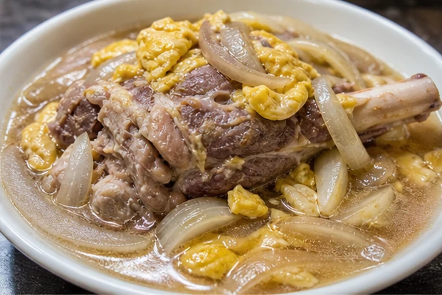香酥羊腿を料理名に合わせて生成した3対2の料理写真