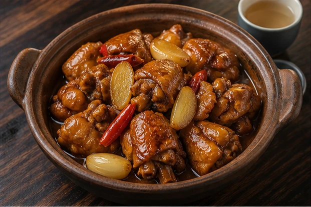 寧都三杯鶏を料理名に合わせて生成した3対2の料理写真