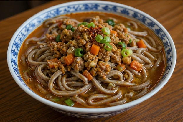 平涼饸饹麺を料理名に合わせて生成した3対2の料理写真
