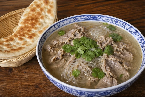 蒲城水盆羊肉を料理名に合わせて生成した3対2の料理写真