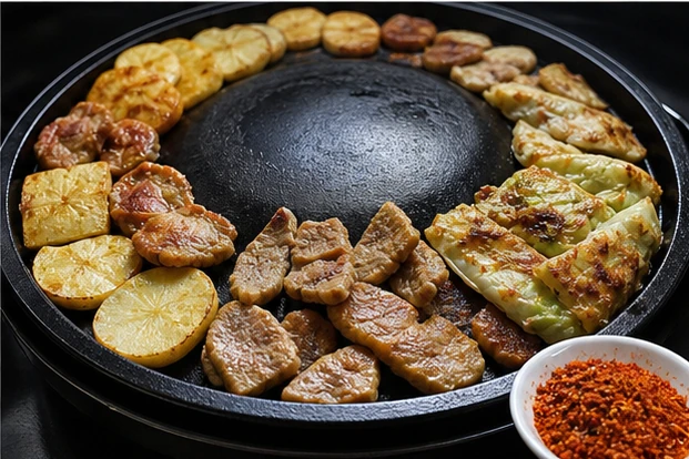 水城烙鍋を料理名に合わせて生成した3対2の料理写真
