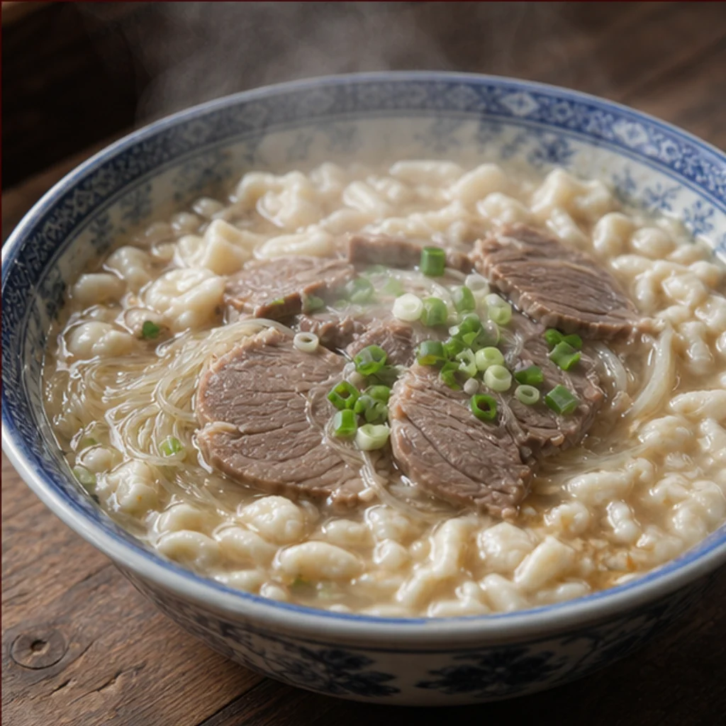 牛羊肉泡饃を料理名と地域の特徴に合わせて生成した料理写真