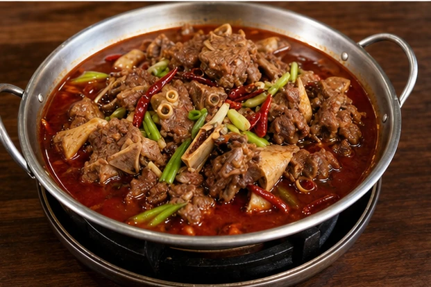 新郷紅燜羊肉を料理名に合わせて生成した3対2の料理写真